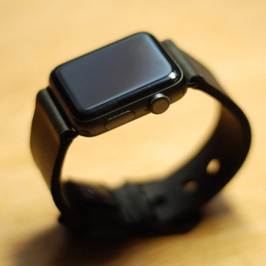 Кожаный ремешок для Apple Watch 40/44 black leather