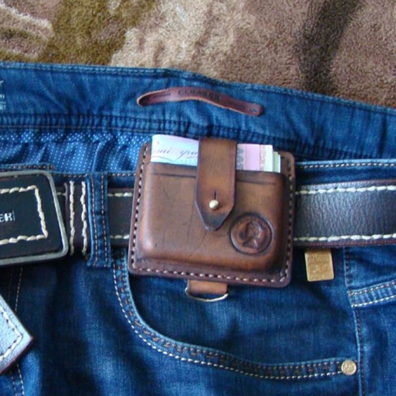 Шкіряний чоловічий гаманець Нolster brown leather