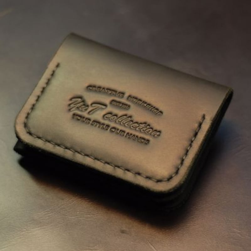 Мужской кожаный кошелек Compact black leather 