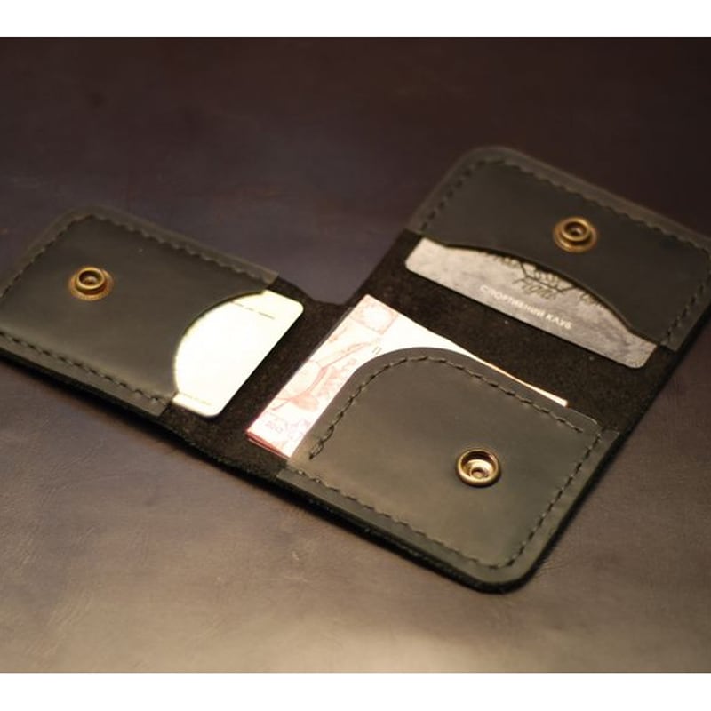 Чоловічий шкіряний гаманець Compact black leather