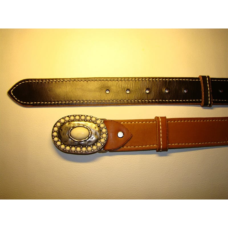 Кожаный ремень под джинсы Вelt Doubles Brown Leather