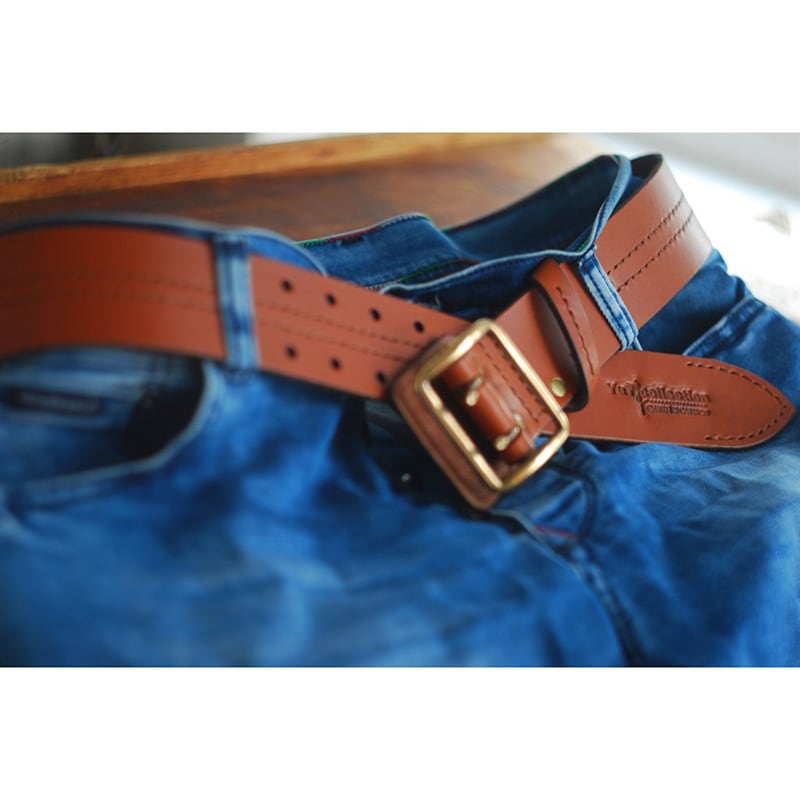 Чоловічий шкіряний ремінь Bourbon Brown Leather