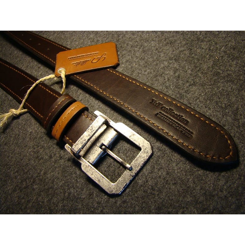 Кожаный ремень ручной работы Double Brown Leather