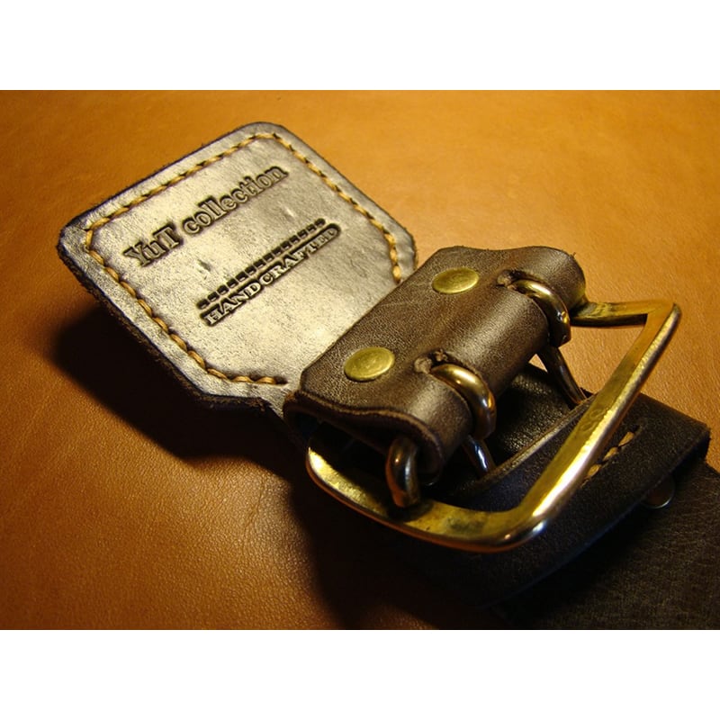 Шкіряний ремінь ручної роботи Double Сlasp Brown Leather