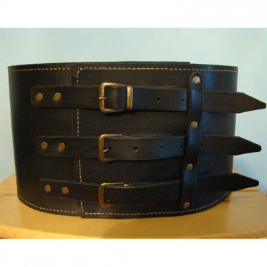 Кожаный ремень ручной работы Triple Cheres Black Leather