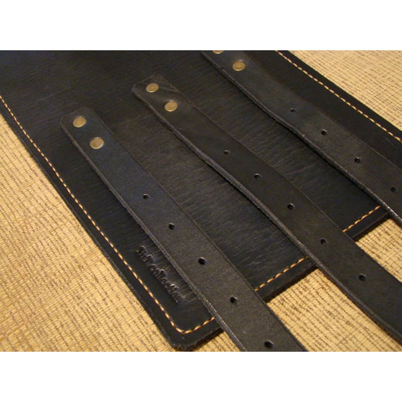 Кожаный ремень ручной работы Triple Cheres Black Leather