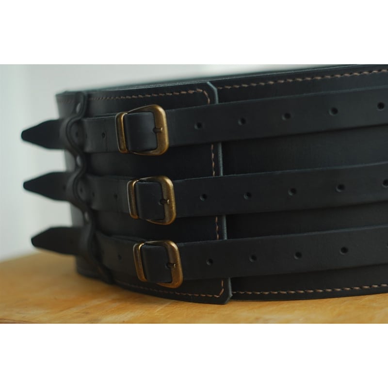 Кожаный ремень ручной работы Brutal Cheres Black Leather