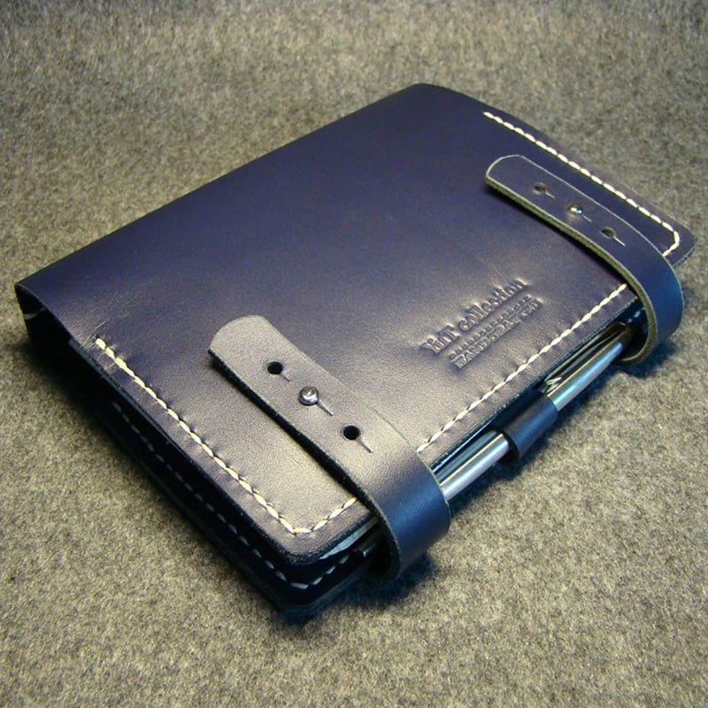 Кожаный блокнот органайзер El Paso blue leather