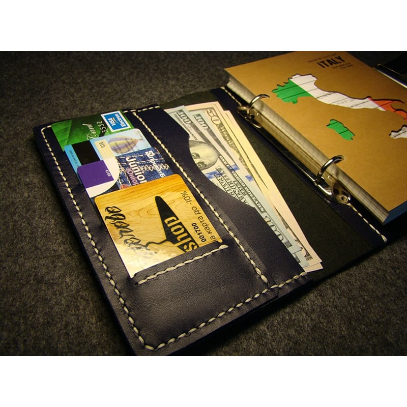 Шкіряний блокнот органайзер El Paso blue leather
