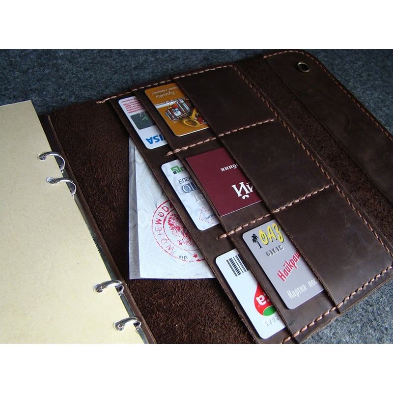 Шкіряний блокнот А5 на кільцях Odessa brown leather