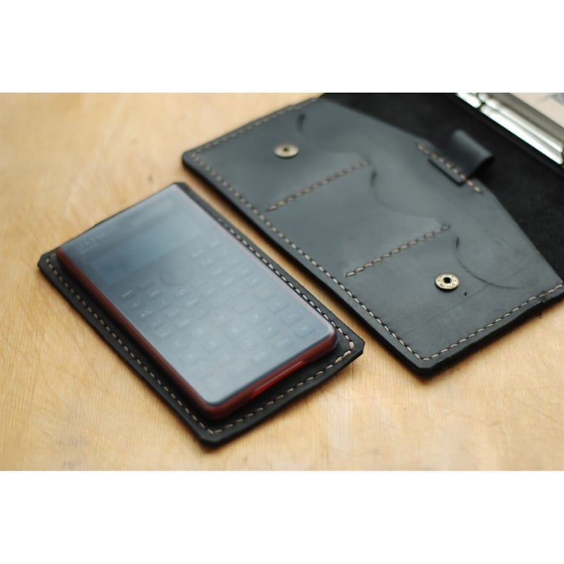 Шкіряний блокнот ручної роботи Fort Worth black leather