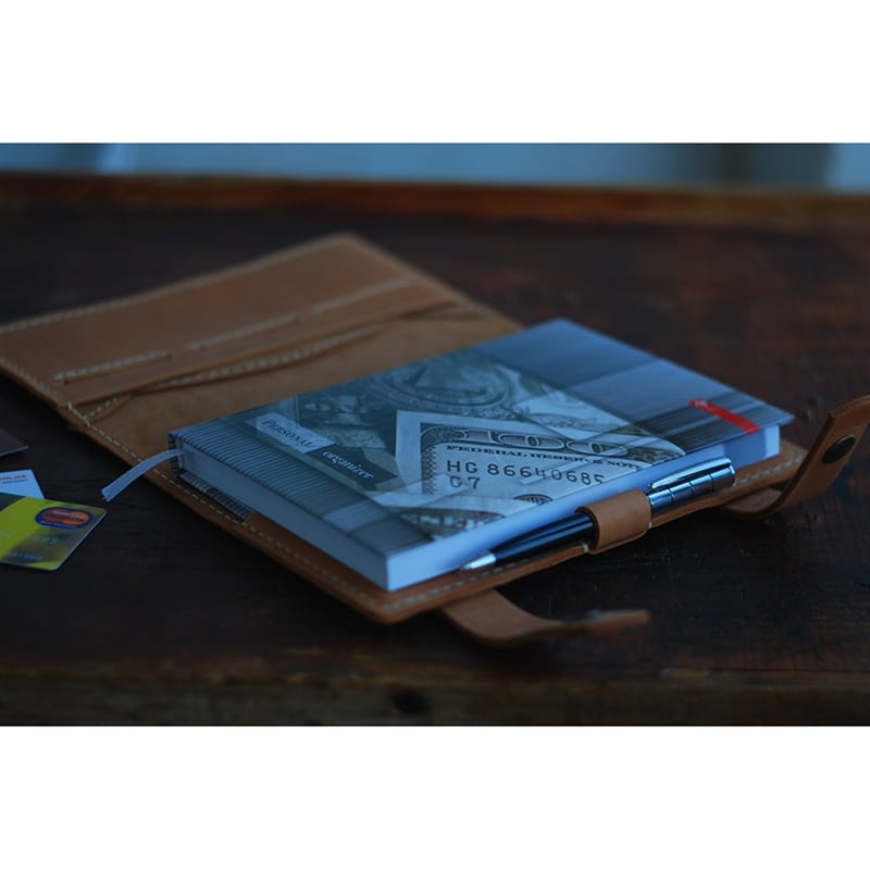 Шкіряна обкладинка для блокнот А5 Round Rock brown leather