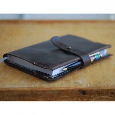 Обложка кожаная для блокнота А5 Tyler black leather