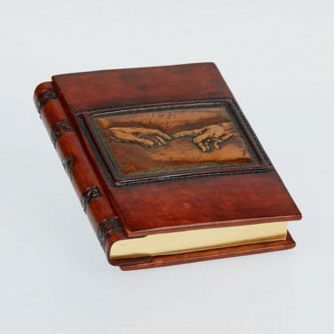Кожаный блокнот handmade мужской Criation brown leather
