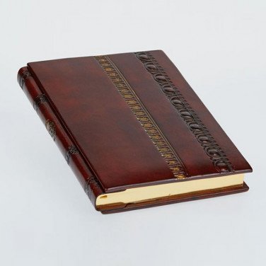 Кожаный блокнот дизайнерский Baroque Bronze brown leather