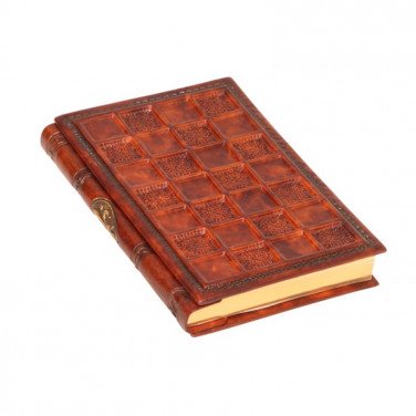 Кожаный блокнот Sienna ручной работы Mosaic brown leather