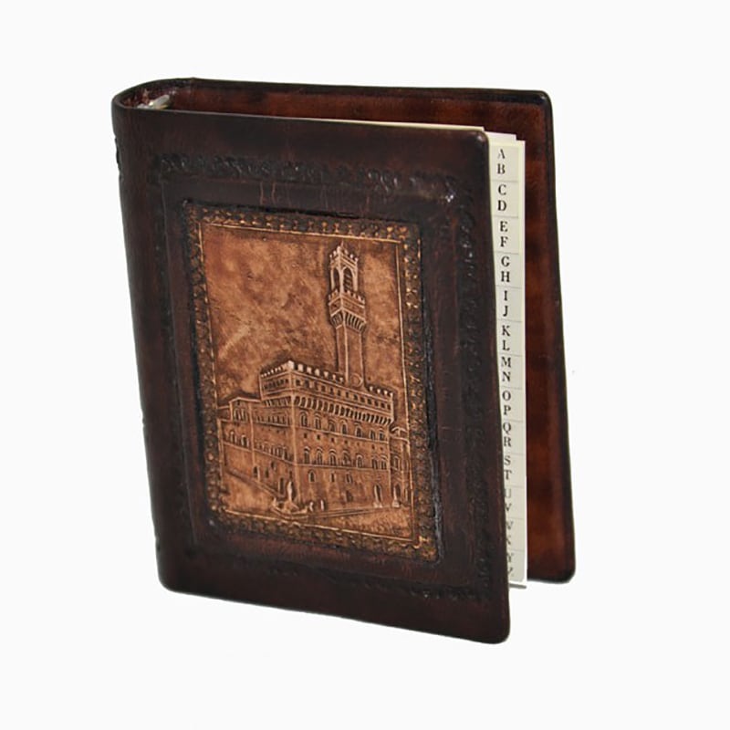 Адресная книга в кожаной обложке Palazzo Vecchio brown leather