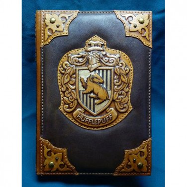 Блокнот кожаный мужской Пуффендуй brown leather