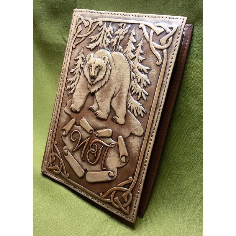 Шкіряний блокнот ручної роботи Грізлі brown leather