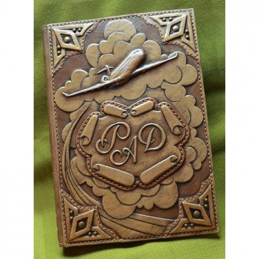 Щоденник у шкіряній обкладинці Аеробус brown leather