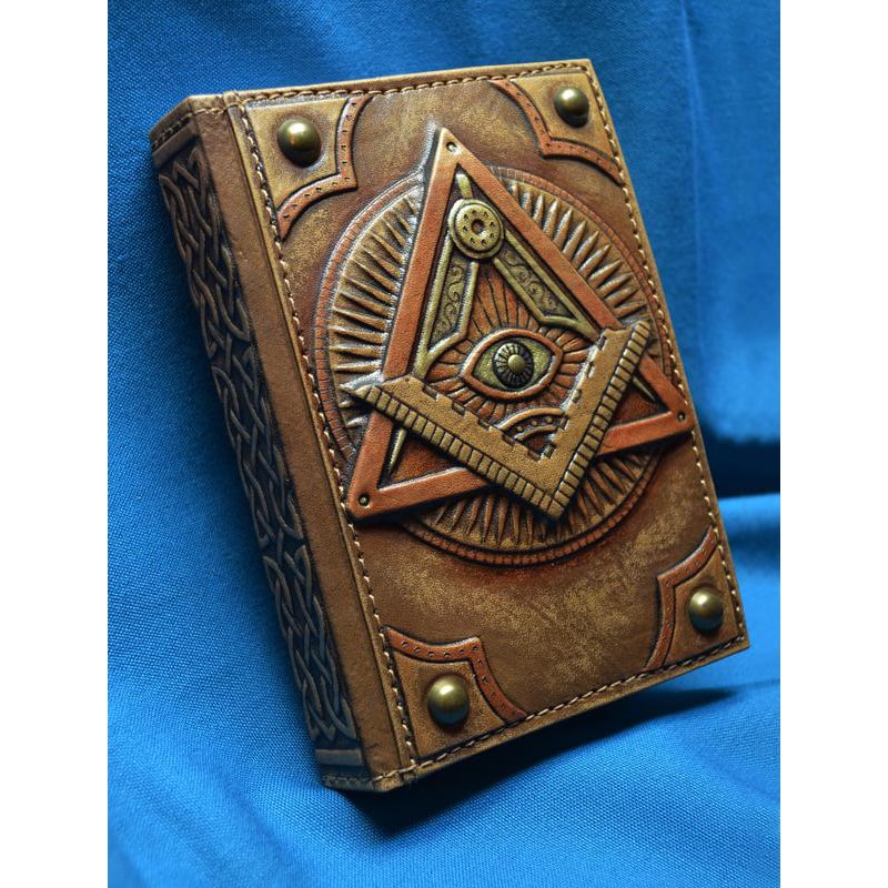 Блокнот в шкіряній палітурці Око Гора brown leather