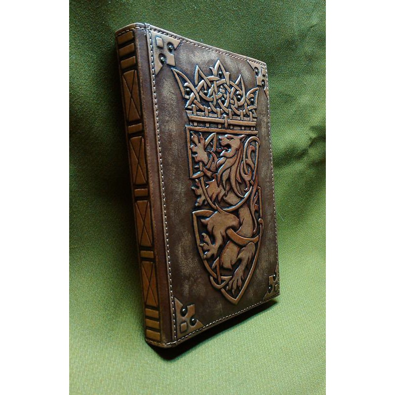 Шкіряний блокнот handmade Геральдичний Лев brown leather