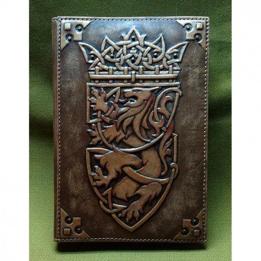 Кожаный блокнот handmade Геральдический Лев brown leather