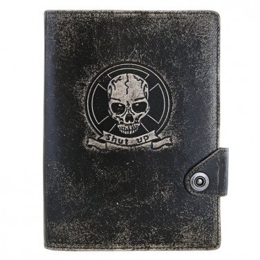 Блокнот в кожаной обложке Gothic black leather