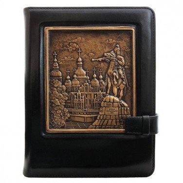 Кожаный блокнот Bohdan Khmelnytsky black leather