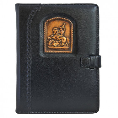 Блокнот в кожаной обложке St. Georg black leather
