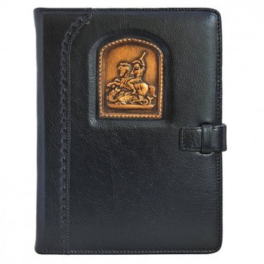 Блокнот в кожаной обложке St. Georg black leather