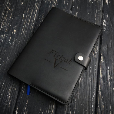 Ежедневник в кожаной обложке Рattern black leather