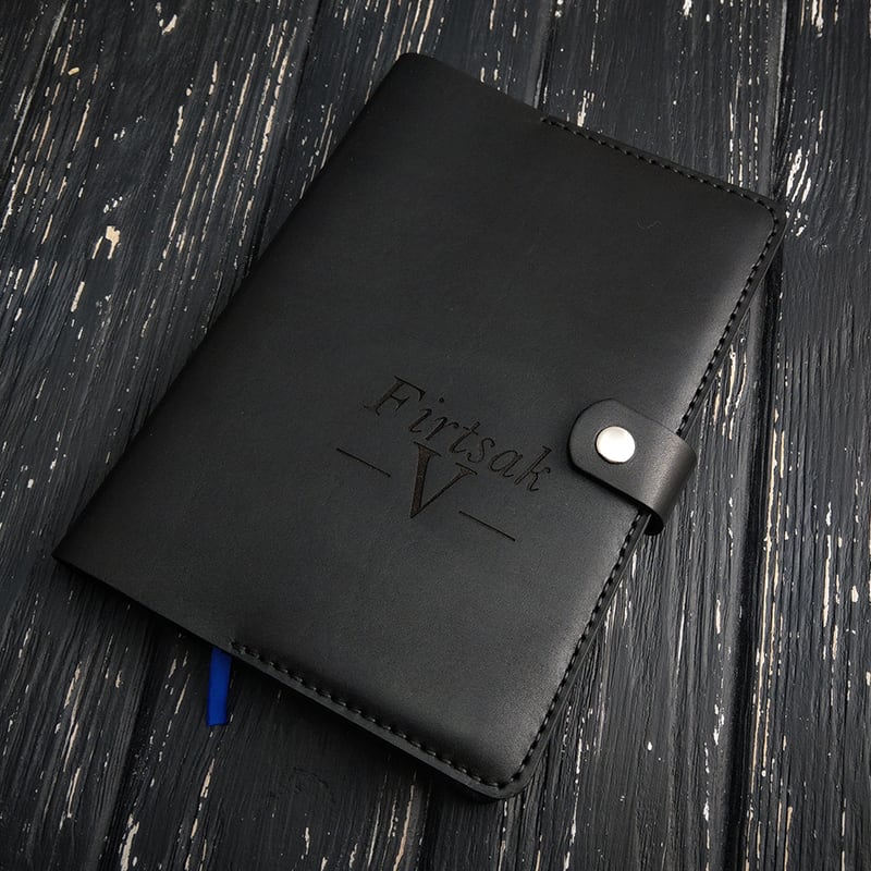 Ежедневник в кожаной обложке Рattern black leather