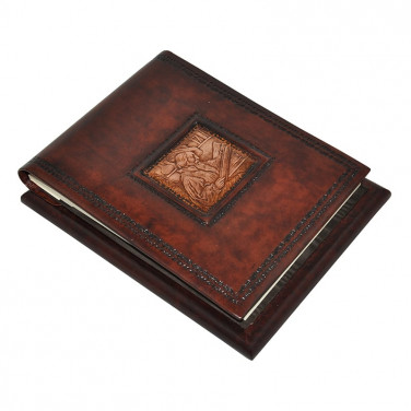 Блокнот в кожаной обложке Leonardo Da Vinci brown leather