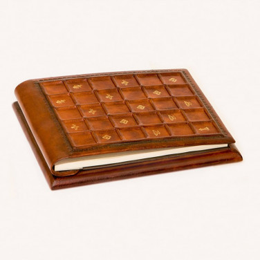 Кожаный блокнот Siena Mosaic brown leather