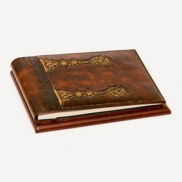 Блокнот в кожаной обложке Heraldic Lance brown leather