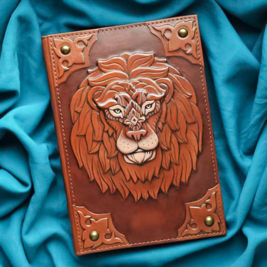 Блокнот в кожаном переплете Благородный Лев brown leather
