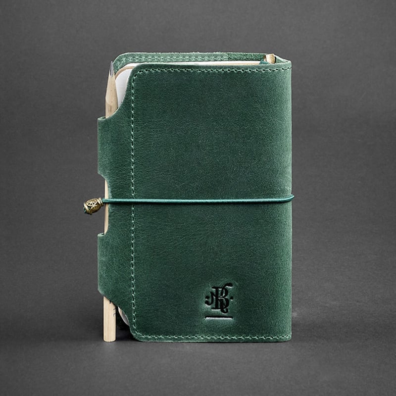 Щоденник у шкіряній обкладинці чоловічого SoftBook Green Leather