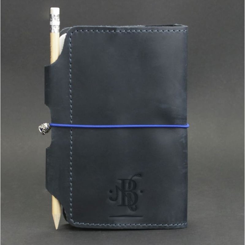 Шкіряний блокнот ручної роботи чоловічий SoftBook Dark Blue Leather