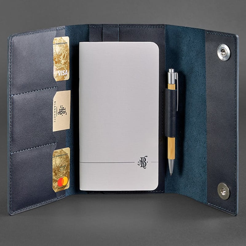 Шкіряний блокнот Soft Book Royal Navy blue leather