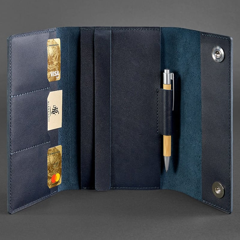 Шкіряний блокнот Soft Book Royal Navy blue leather