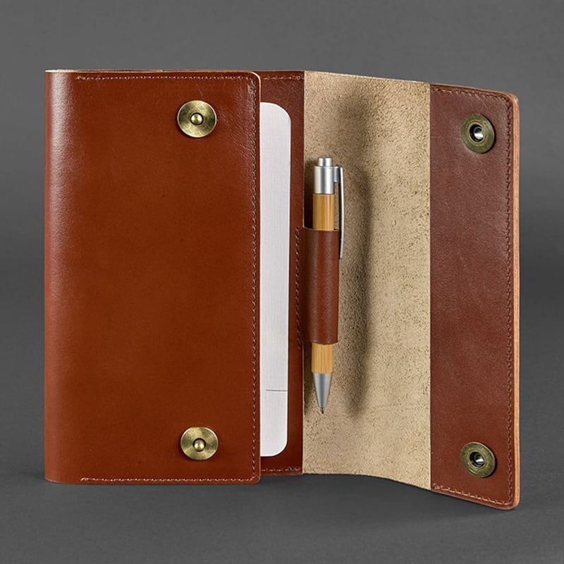 Щоденник в шкіряній палітурці Soft Book Cinnamon brown leather