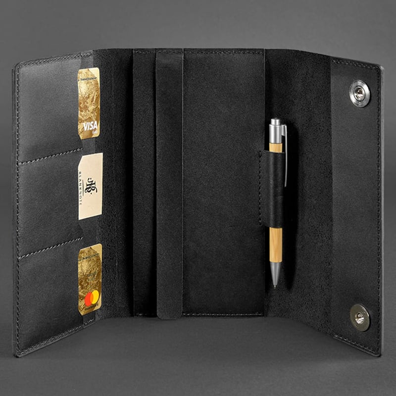 Блокнот в кожаной обложке Soft Book Graphite black leather