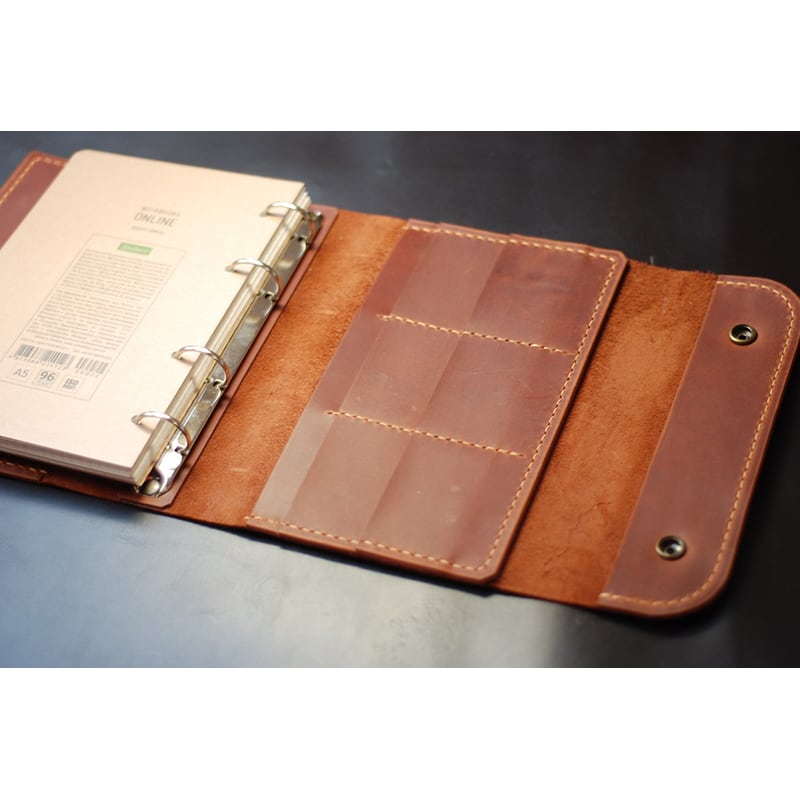 Шкіряний блокнот А5 на кільцях Organizer brown leather