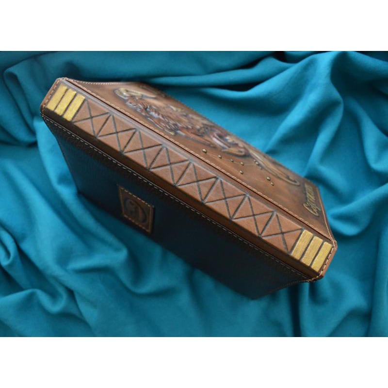 Шкіряний блокнот Зодіаку Козеріг brown leather