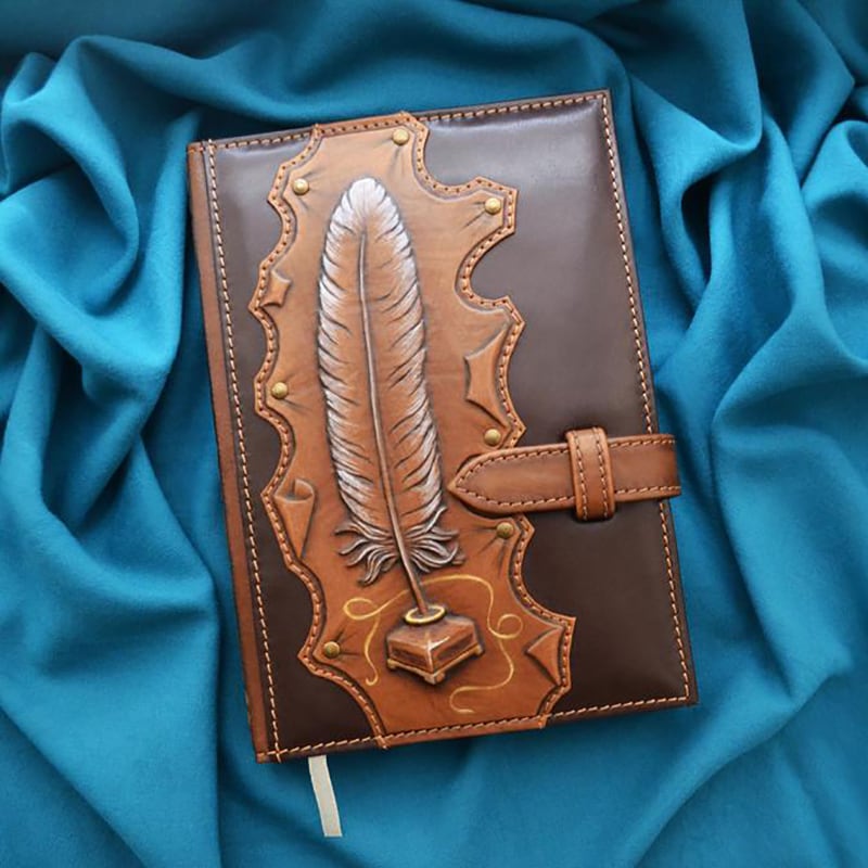 Кожаный блокнот Вдохновение brown leather