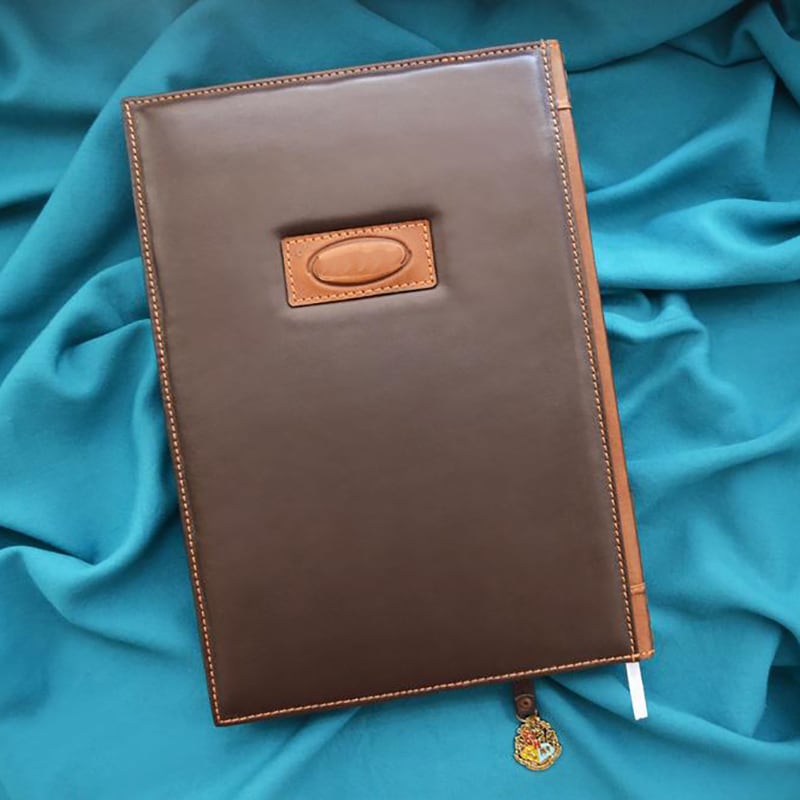 Шкіряний блокнот handmade чоловічий Хогвартс brown leather