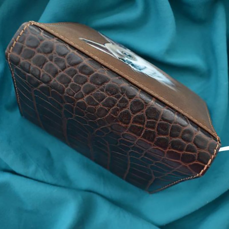 Блокнот в кожаном переплете Chihuahua brown leather