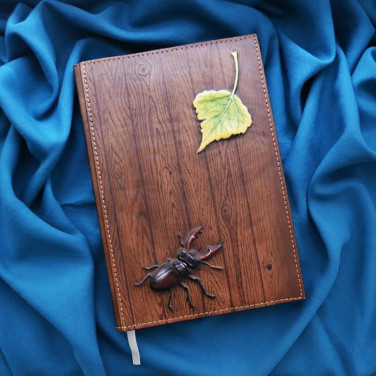 Кожаный блокнот Stag Вeetle brown leather
