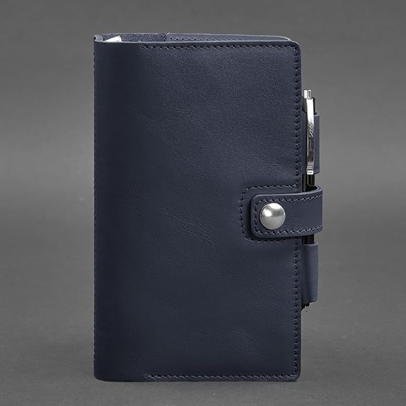 Блокнот в кожаной обложке SoftBook Navy Blue Leather